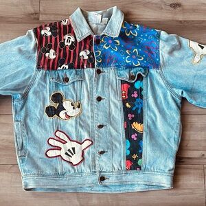 Disney Multicolor Jean Jacket with Mickey Mouse Design